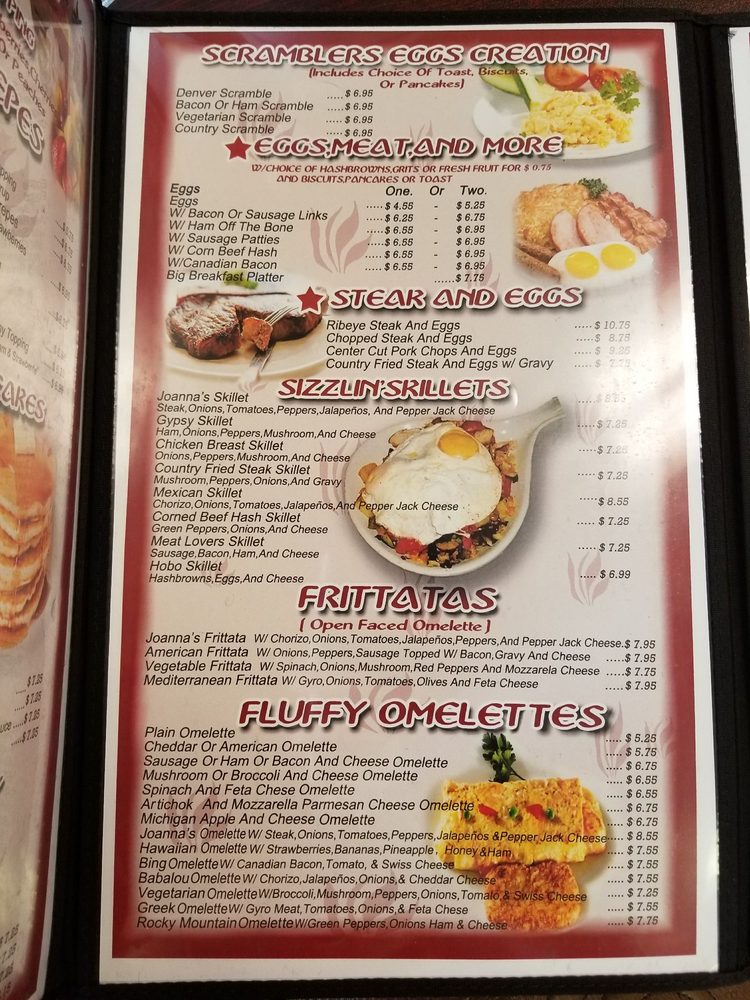 Joanna's Family Restaurant Menu - Image 2